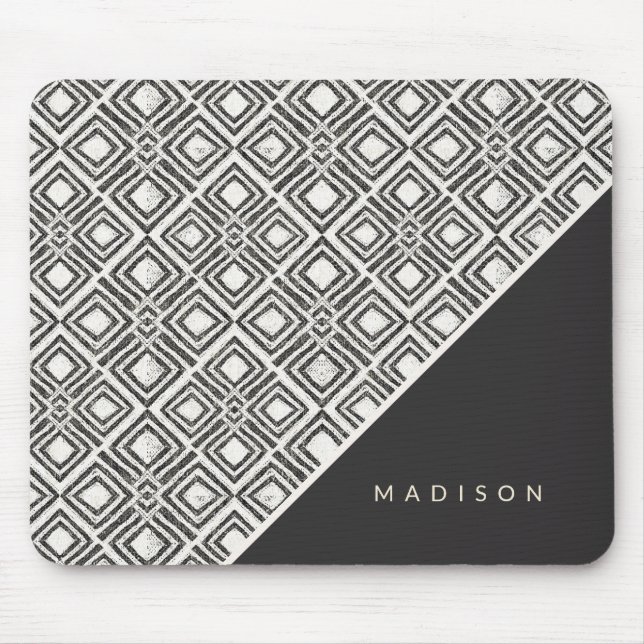 Mousepad Adicione seu teste padrão selvagem | africano (Frente)