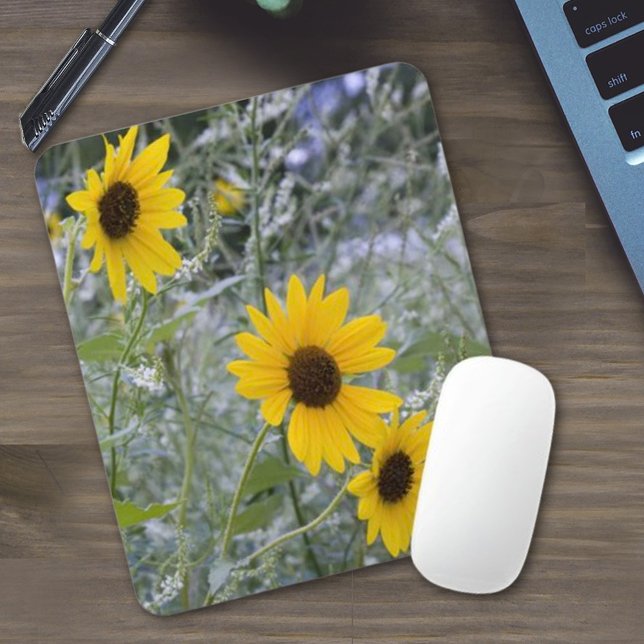 Mousepad Adicione Sua Pilha Diagonal Personalizada Girassói (sunflower photo mouse pad in vertical format)
