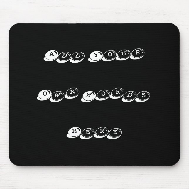 Mousepad Adicione suas próprias palavras, desenhe o seu pró (Frente)