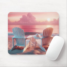 Mousepad Adirondack Chairs No Pink Sunset