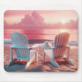 Mousepad Adirondack Chairs No Pink Sunset