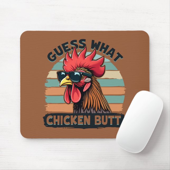Mousepad Adivinha Que Bumbum De Frango Engraçado Rooster (Com mouse)