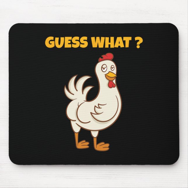 Mousepad Adivinhação Engraçada Bunda de Frango! Arte de Fra (Frente)