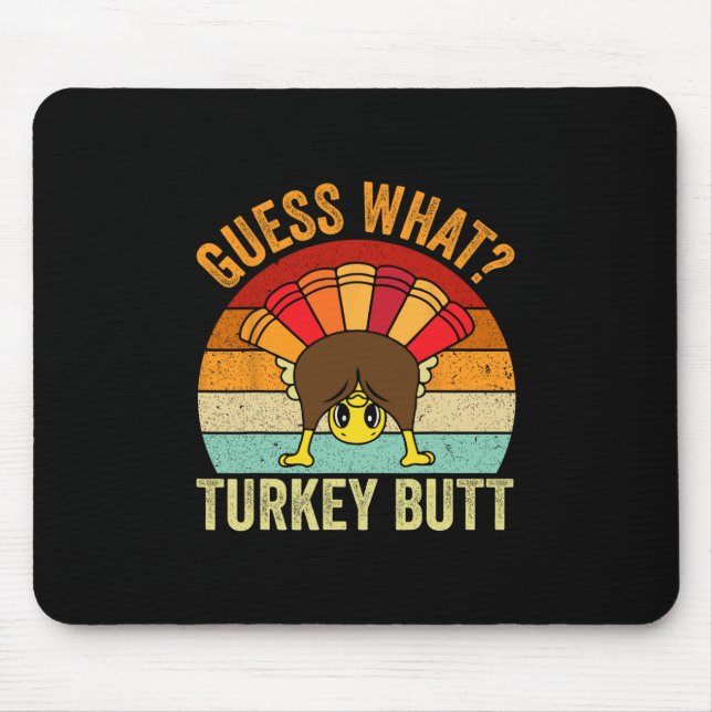 Mousepad Adivinhação engraçada do Dia de Ação de Graças Bun (Frente)