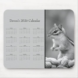 Mousepad AdorablChipmunk: Customize full year 2025 calendar