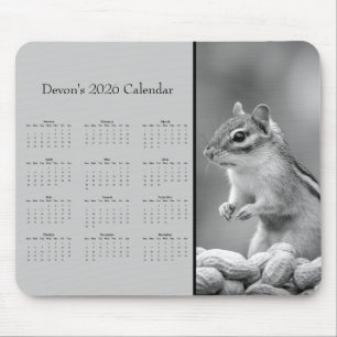 Mousepad AdorablChipmunk: Personalize o calendário do ano i