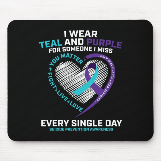 Mousepad Adorando a conscientização para a prevenção do sui (Frente)