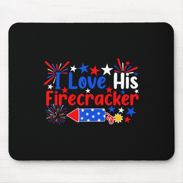 Mousepad Adorava Seu Firecracker Engraçado 4 De Julho Fogos (Frente)
