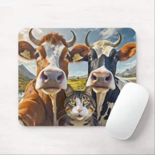 Mousepad Adoráveis Vacas e Gato Mouse Pad!