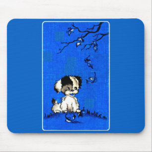 Mousepad adorável cachorrinho no outono