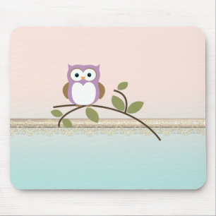 Mousepad Adorável Menina Coruja Fofa