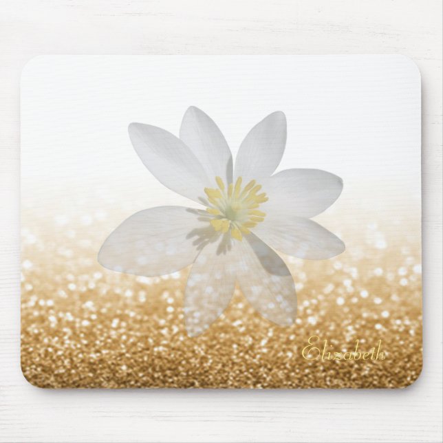 Mousepad Adorável menina, margarida, brilhante, Bokeh, pers (Frente)