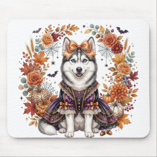 MOUSEPAD ADORÁVEL SIBERIAN HUSKY COM TEMA DE HALLOWEEN