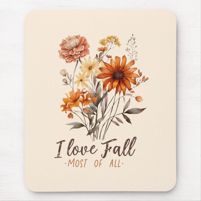 Mousepad Adoro Cair Maioria de Todos - Folhagem de outono (Frente)