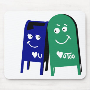 Mousepad adoro caixas de correio: eu te amo