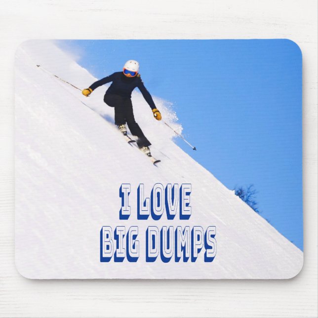 Mousepad Adoro Descida de esqui de neve grande (Frente)