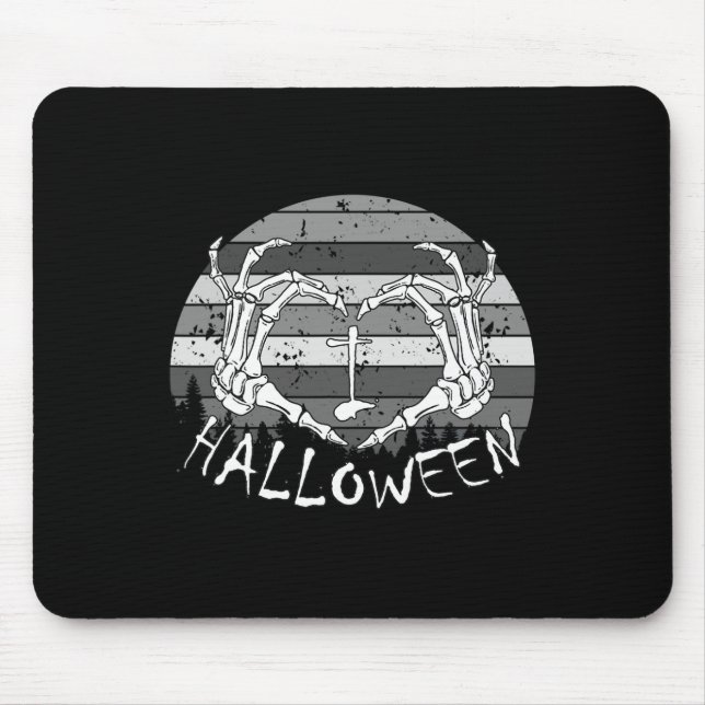 Mousepad Adoro Halloween Engraçado Mãos Ossas Caveiras Repe (Frente)
