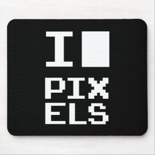 Mousepad Adoro Pixels, design de geek, arte de pixel