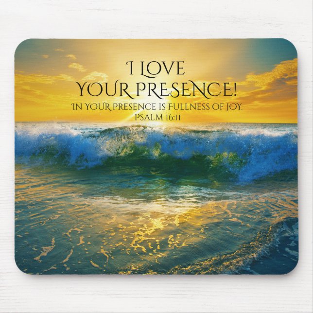 Mousepad Adoro Sua Presença, Salmo 16:11 Ocean Sunset (Frente)