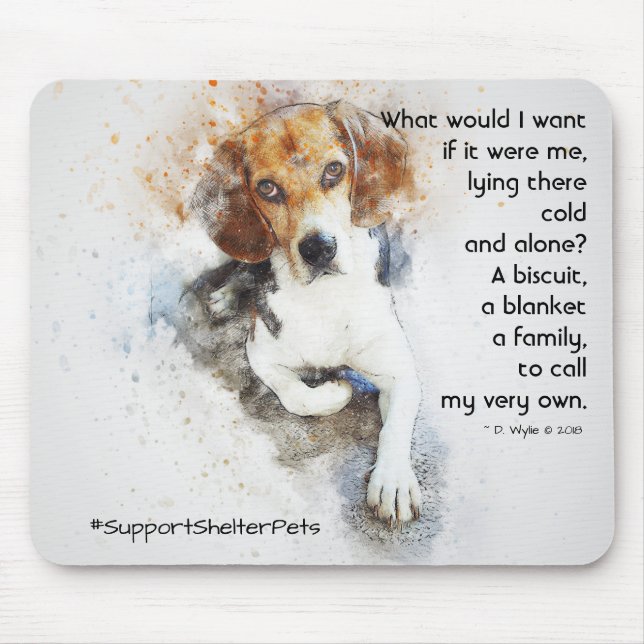 Mousepad Adotar Um Prateleira - Beagle (Frente)