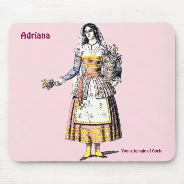 Mousepad ADRIANA ~ Jovem Mulher de CORFU ~ (Frente)