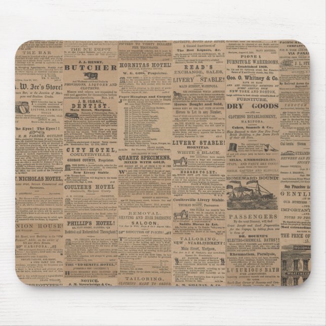 Mousepad Ads of the Past, NY 1856   (Frente)