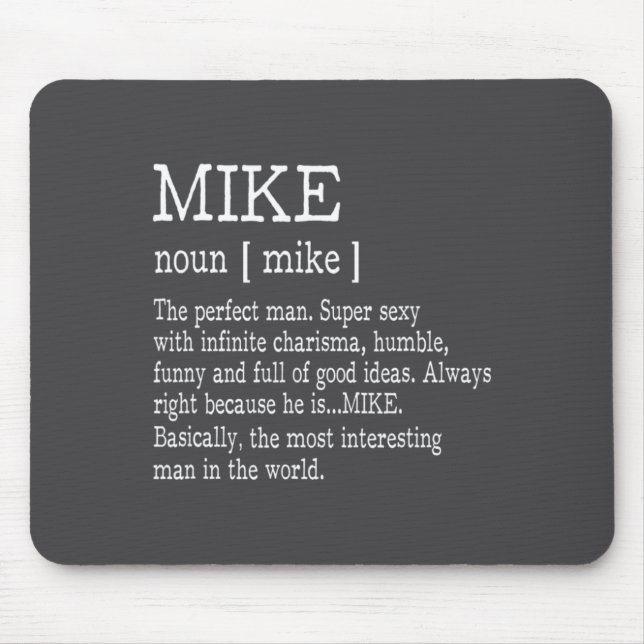 Mousepad Adult Definition First Name Mike Men Funny  (Frente)