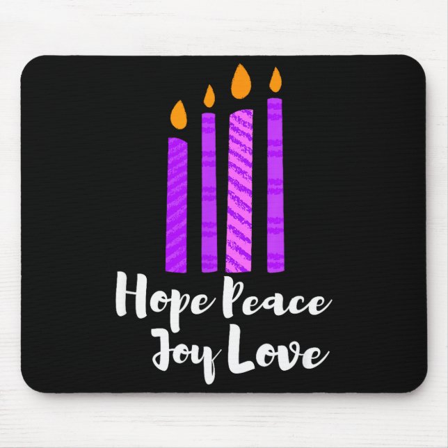 Mousepad Advent Evergreen Wreath Candles Hope Peace Joy Lov (Frente)