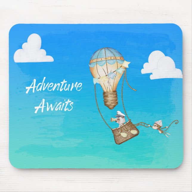 Mousepad Adventure Aguarda Macacos-Macacos-Balão de Ar Quen (Frente)