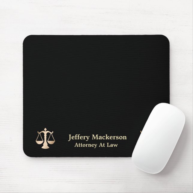 Mousepad Advogado-Advogado Scales da Justiça Dourado (Com mouse)