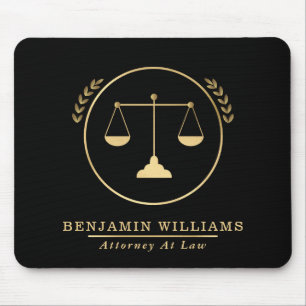 Mousepad Advogado Dourado e Negro Elegante