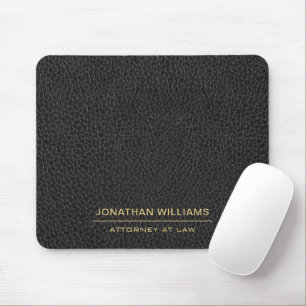 Mousepad Advogado Faux Couro Nome Personalizado Preto 