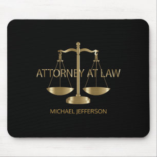 Mousepad Advogado na lei - preto e ouro