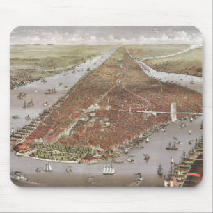 Mousepad Aerial City View of Manhattan, Nova York, EUA