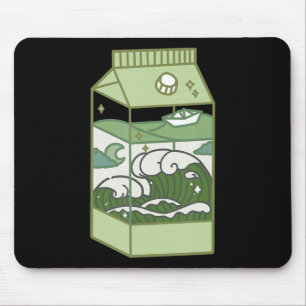 Mousepad Aestética Milk Box Trabalho de arte Cute Kawaii Ot