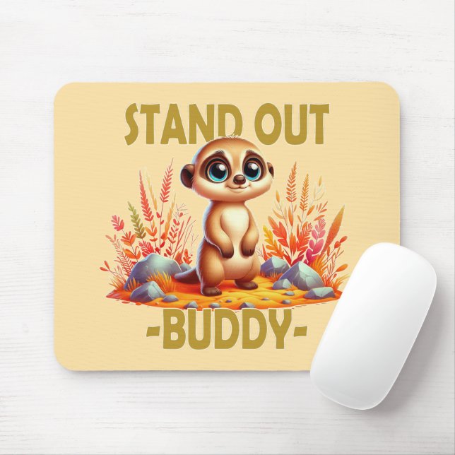 Mousepad Afaste-se, amigo. Cartoon de Suricate Meerkat (Com mouse)