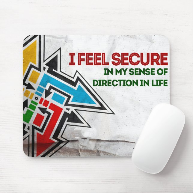 Mousepad Afirmação de Motivação "Eu me sinto seguro" (Com mouse)