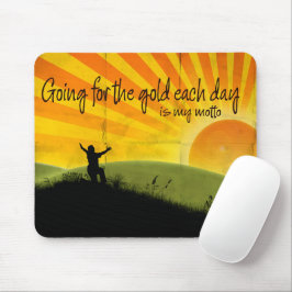 Mousepad Afirmação de Motivação "Ir para o Ouro"