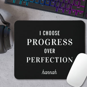 Mousepad Afirmação Motivacional Minimalista Preto
