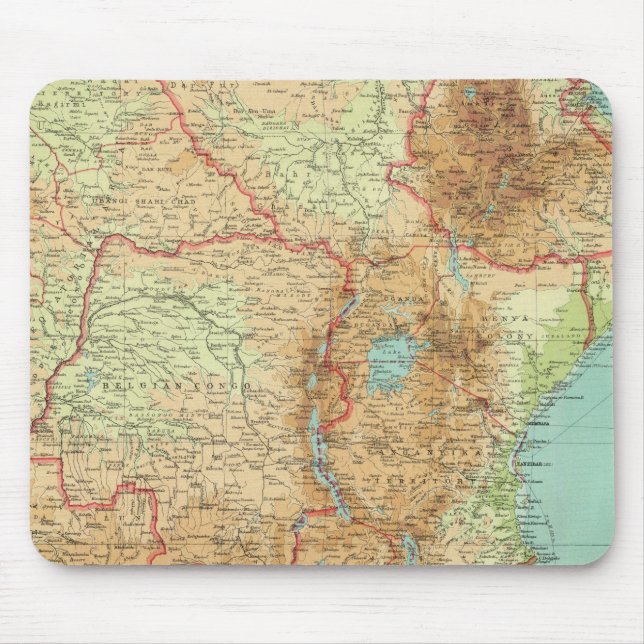 Mousepad África Central e Austral com rotas marítimas (Frente)