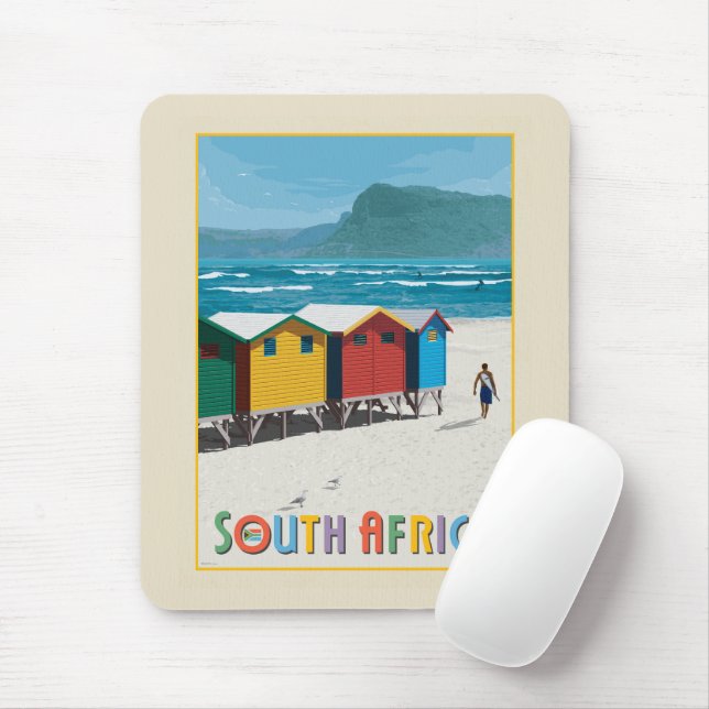 Mousepad África do Sul | Praia de Muizenberg (Com mouse)
