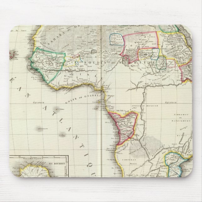 Mousepad África Mapa gravado com 2 mapas de entrada (Frente)