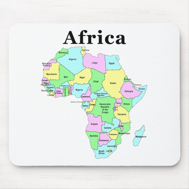 Mousepad África - mapa político (Frente)