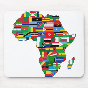 Mousepad África Países Continentes: Sinalizadores Mapeiam N