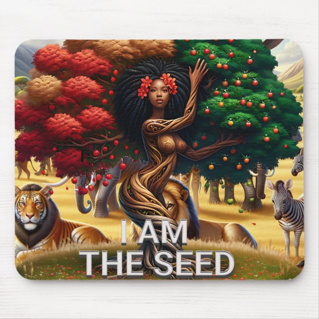 Mousepad Afro-Americana: Escritório de Citação inspiraciona (Frente)