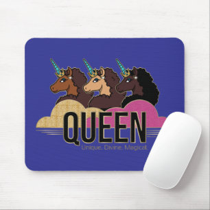 Mousepad Afro Unicorn Queen Trio Design