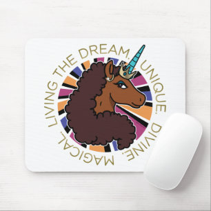 Mousepad Afro Unicorn Vivendo o Design do Sonho