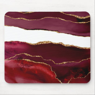 Mousepad Ágata bordeaux e ouro