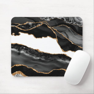 Mousepad Agate Marbado Faux Na moda, pedra de luxo Dourado