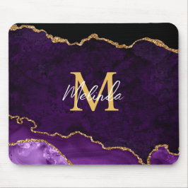 Mousepad Agato de mármore roxo e Dourado